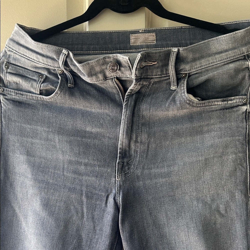 MOTHER Men's Washed Gray Straight Jeans